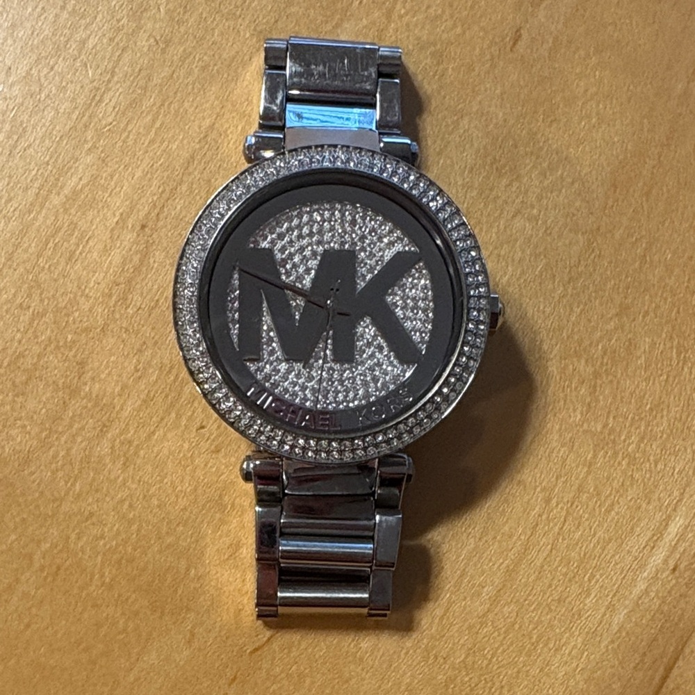 Michael Kors Silver Crystal-Embellished Watch
